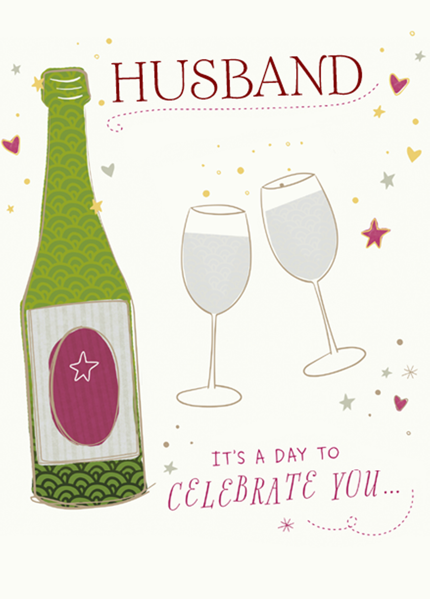 Personalised Cheers Husband Birthday Card – Hallmark