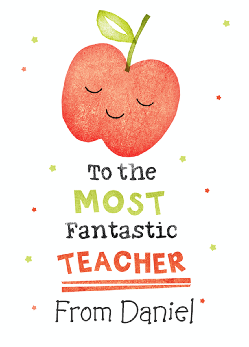 Personalised Editable Thank You Teacher Cute Apple Card – Hallmark