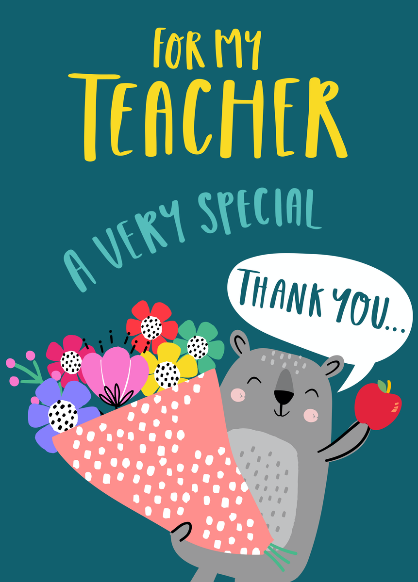 Personalised Thank You Very Special Teacher Flowers Card – Hallmark