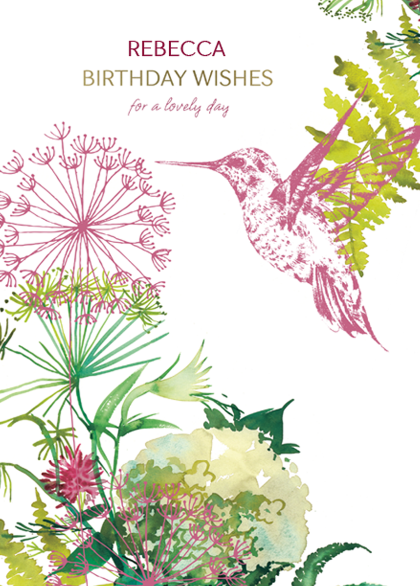 Personalised Illustrated Hummingbird Birthday Card – Hallmark