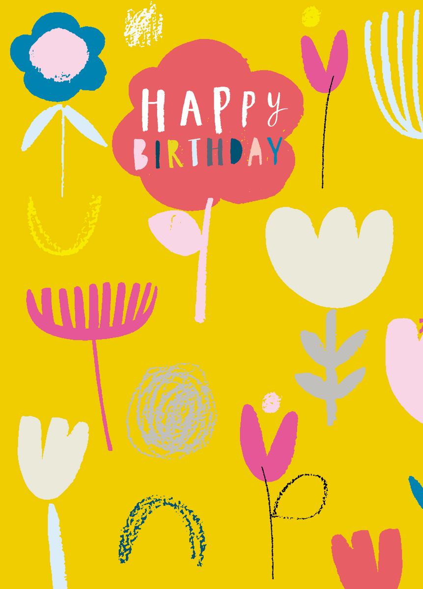 Personalised Colourful Floral Birthday Card – Hallmark