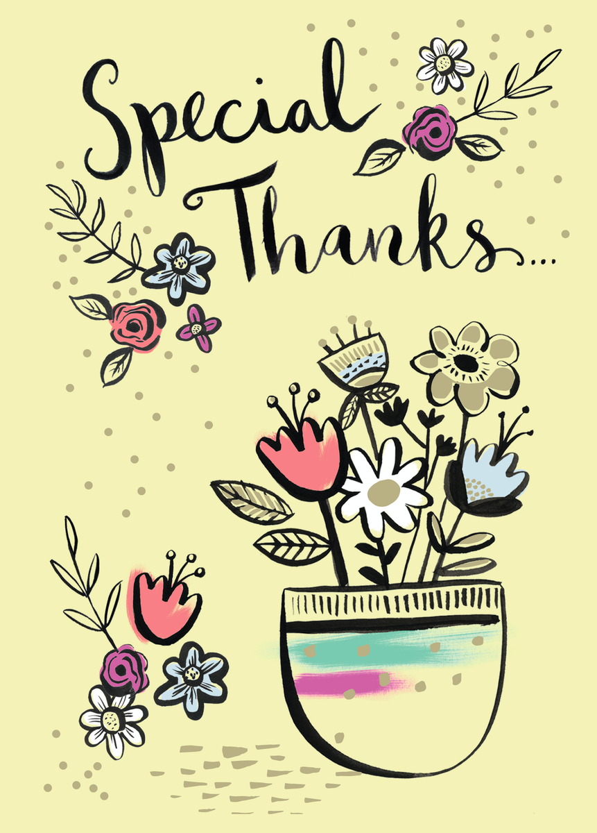 Personalised Traditional Thank You Flower Vase Card – Hallmark