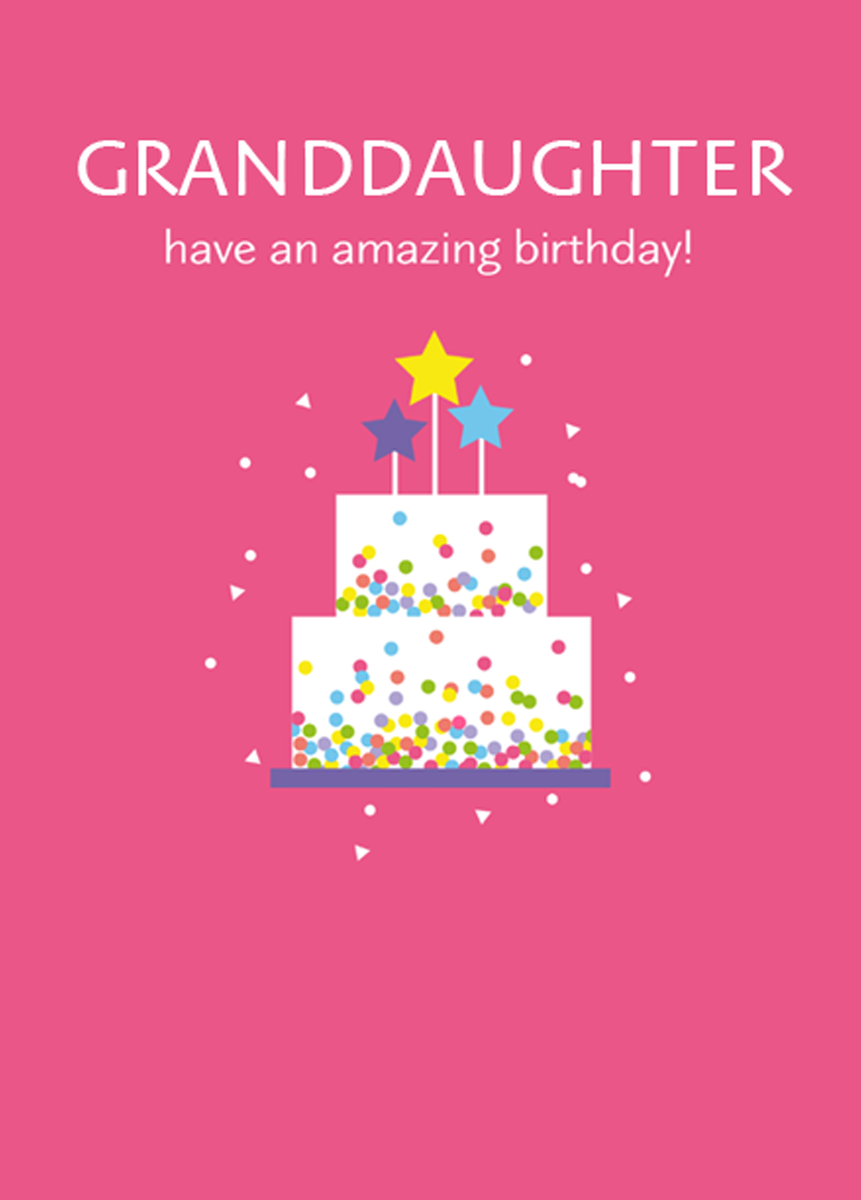 Personalised Editable Cake Birthday Card For Granddaughter – Hallmark