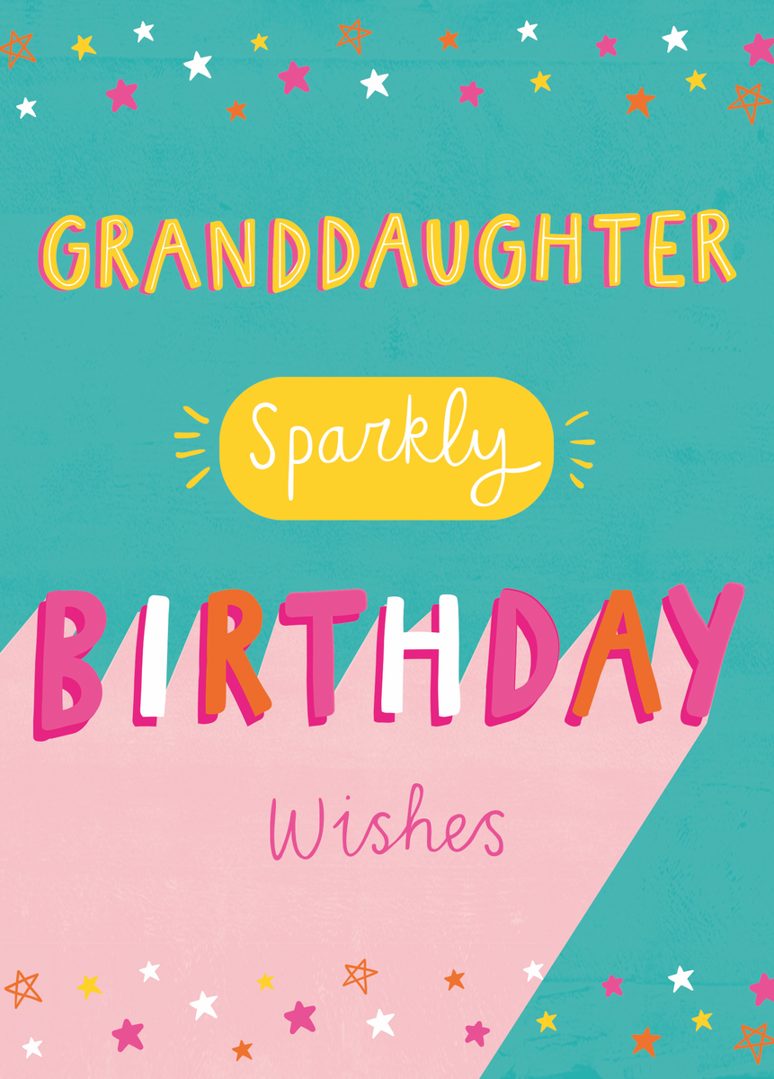 Personalised Colourful Text Birthday Card For Granddaughter – Hallmark