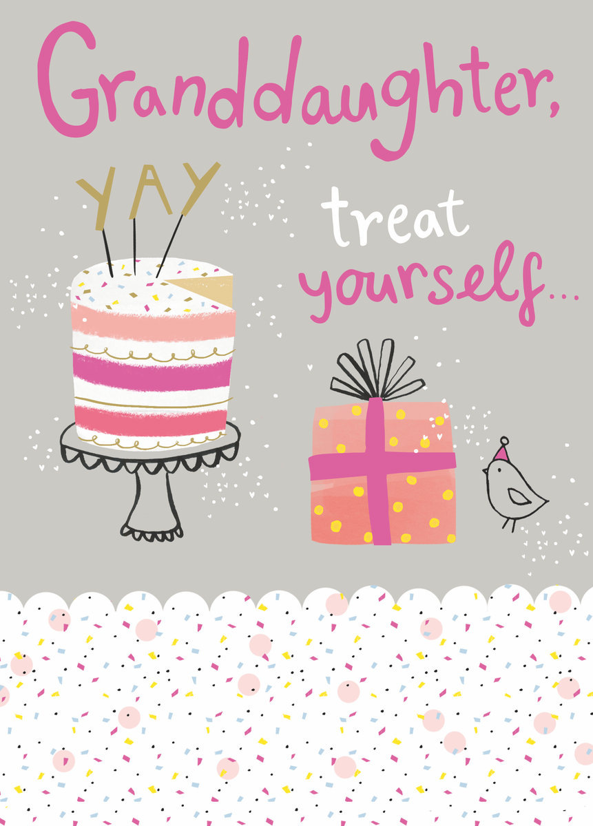 Personalised Cake And Present Birthday Card For Granddaughter – Hallmark