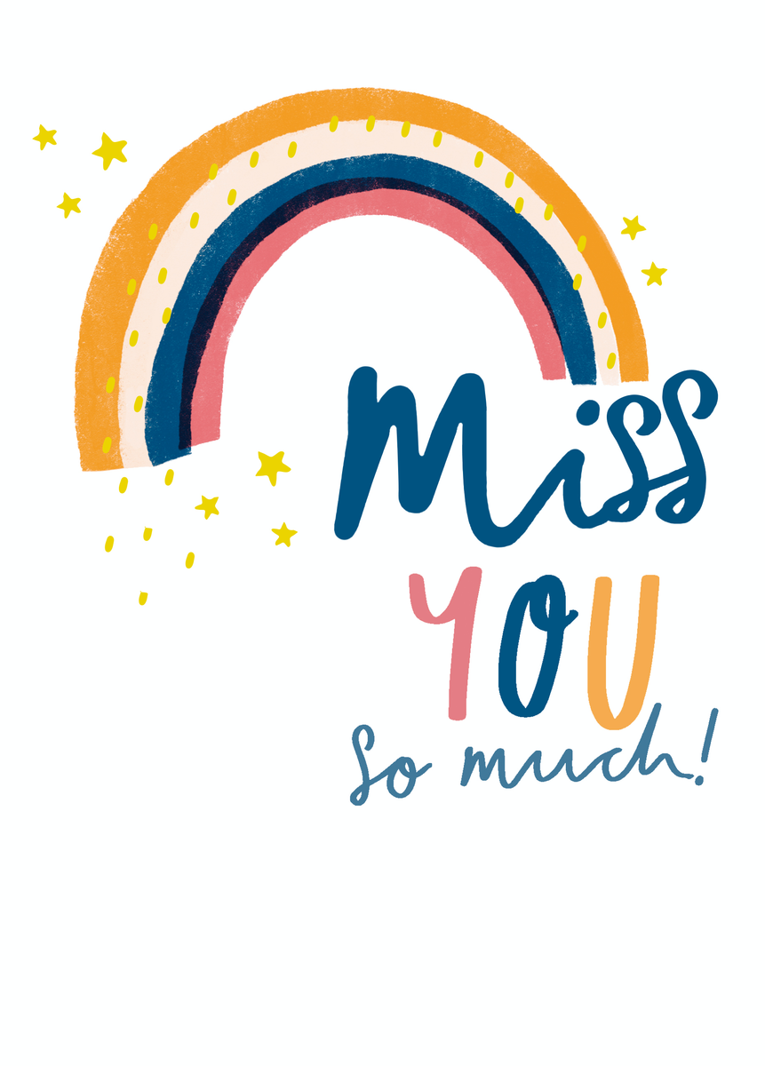 Personalised Rainbow Miss You Card – Hallmark